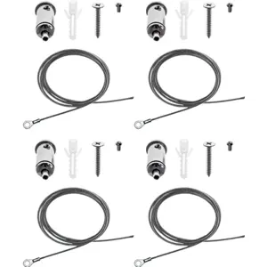 Conjunto de 4 cabos de aço de suspenção c/ copos reguladores - 1m