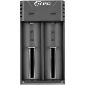 Carregador para 2x baterias de Li-Ion (18650, 18500, 26650, 14500...)