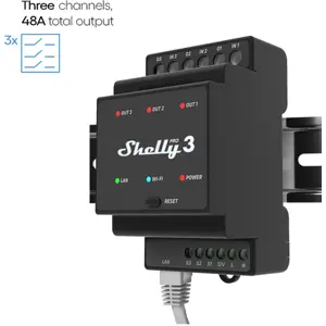 Módulo para calha DIN c/ 3 relés para automação WiFi/BT/LAN - 110/240VAC 3x16A