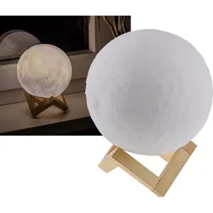 Lámpara LED táctil decorativa ''Lua 3D'' a batería - IP20 - Ø15cm