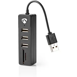 HUB USB 2.0 de 3 portas c/ leitor de cartões SD/MicroSD