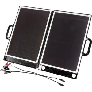 Carregador solar compacto tipo mala p/ baterias de 12V