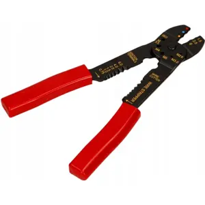 Alicate de cravar terminais isolados 1.5-6.0mm² c/ descarnador e cortador + conjunto de terminais isolados