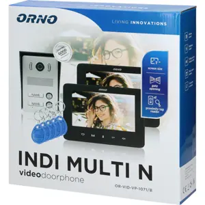 Videoporteiro de superfície com display de 7'' a cores e leitor RFID para 2 apartamentos (4 fios)