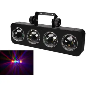 Projetor efeito de luzes 4x3W RGBA  LED ''DJ Flower'' c/ sensor de música + comando