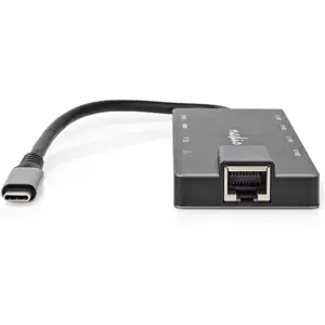 Adaptador/conversor multiport USB-C macho ➝ 2x USB-C 3.2/PD + HDMI A + 3x USB A + lector de SD/TF + RJ45 + jack 3,5 mm