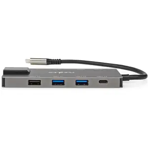 Adaptador/conversor multiport USB-C macho ➝ 2x USB-C 3.2/PD + HDMI A + 3x USB A + lector de SD/TF + RJ45 + jack 3,5 mm