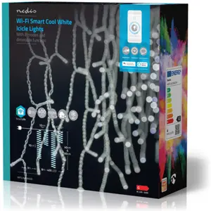 Luzes de Natal LED (pingentes) Smart WiFi - 400 LEDs Branco frio - IP65 - 8m x 40/60cm