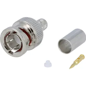 Ficha BNC de cravar macho p/ cabo RG59U Ø6mm