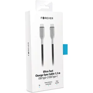 Cabo USB-C -> USB-C PD 60W 3.0A - preto - 1.5m
