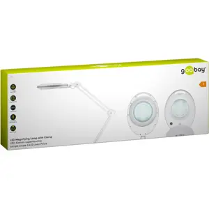 Candeeiro com lupa Ø127mm (3 dioptrias) e com luz LED 8W