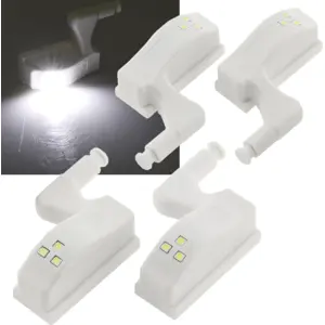 Conjunto de 4 Luzes LED para dobradiça de armário/roupeiro - (1x 23A-12V)