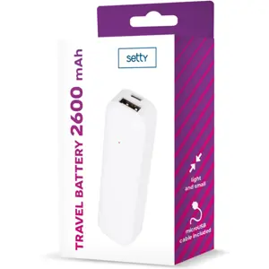 Powerbank mini 2600mAh (1x USB) 1A - branco