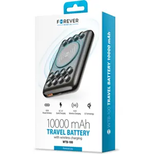 Powerbank c/ carregamento Qi Wireless com ventosas 10.000mAh PD + QC 3.0 18W