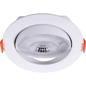 Foco projetor LED orientável de encastrar 5W 350lm 6400K 36º IP20 Ø90x30mm (Ø75mm)