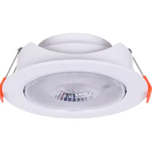 Foco projetor LED orientável de encastrar 5W 350lm 6400K 36º IP20 Ø90x30mm (Ø75mm)