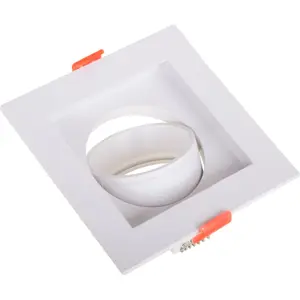 Aro orientável com mola para lâmpadas GU10/MR16 - branco em Policarbonato - 102x102mm - branco