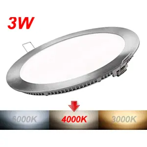Downlight LED redondo 3W 134lm 4000K (branco neutro) Ø90x20mm (Ø80mm) - com driver - aço escovado