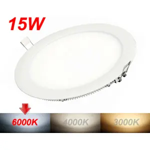 Downlight LED redondo 15W 1200lm 6000K (branco frio) Ø145x27mm (Ø125mm) - com driver