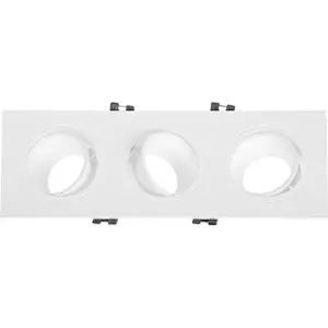 Aro triplo orientável com mola para lâmpadas GU10/MR16 - branco - 252x93x29mm