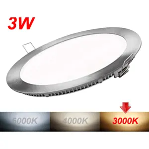 Downlight LED redondo 3W 134lm 3000K (branco quente) Ø90x20mm (Ø80mm) - com driver - aço escovado