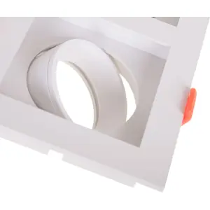 Aro triple orientable con muelle para lámparas GU10/MR16 - en Policarbonato - 272x102x36mm