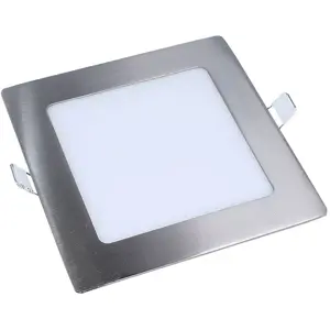 Downlight LED quadrado 3W 134lm 3000K (branco quente) 90X90mm (75x75mm) - com driver - aço escovado