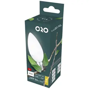 Lâmpada LED E14 C37 230V 3.5W 3000K (branco quente) 249lm