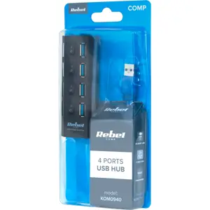 Hub USB 3.0 de 4 portas  c/ interruptores + LED independentes