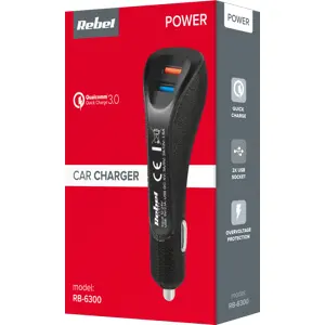 Carregador de Isqueiro 12-24V 2xUSB c/ carga rápida QC3.0 15W