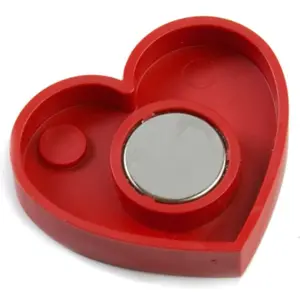 Íman decorativo 'Coração Vermelho' c/ brilhante 14.7N