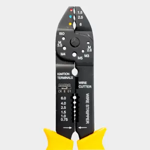 Alicate de cravar terminais isolados 1.5-6.0mm² c/ descarnador e cortador