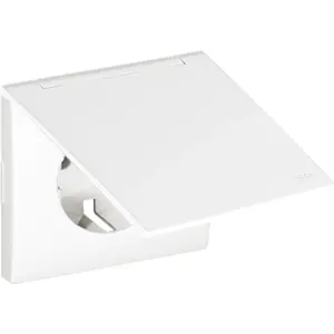 Centro schuko com obturador e tampa (IP44) - LOGUS90 Standard - Branco