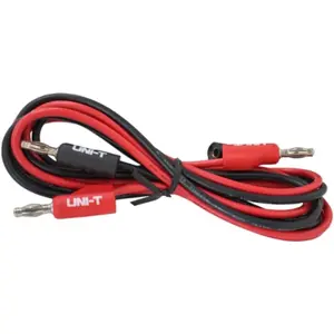 Conjunto de pontas de prova banana macho-macho 4mm de cabeça dupla - vermelho+preto - 100cm