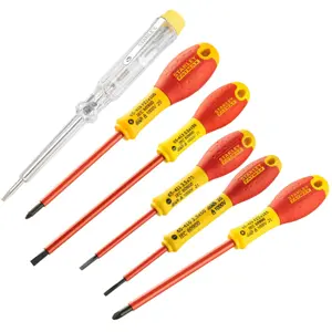 Conjunto de 5 chaves de fendas isoladas 1000V + Busca-Pólos