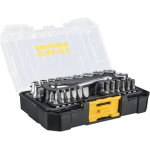 Conjunto de roquete + chaves de caixa + bits em estojo Pro-Stack pequeno - 37 peças