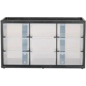 Módulo de arrumação com 9 gavetas 65x155x225mm - preto