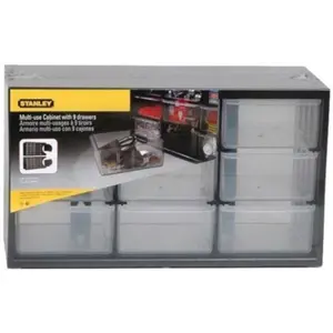 Módulo de arrumação com 9 gavetas 65x155x225mm - preto