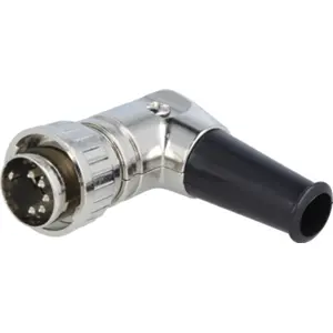 Ficha DIN 5 pinos 180º macho para cabo 90º c/ tranca - LUMBERG