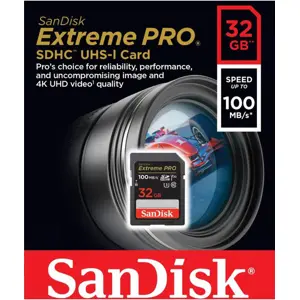 Cartão de memória SDHC 32GB C10 U3 V30 (100/90 MB/s)