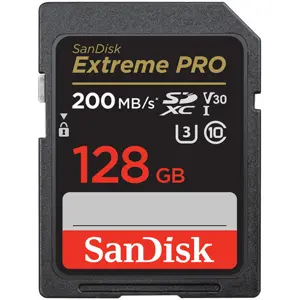Cartão de memória SDXC 128GB C10 U3 V30 (200/90MB/s)