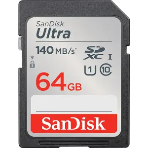 Cartão de memória SDXC 64GB C10 U1 (140MB/s)