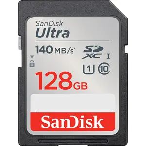 Cartão de memória SDXC 128GB C10 U1 (140MB/s)