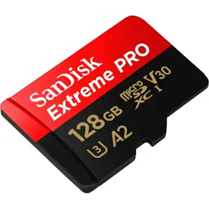 Cartão de memória microSDXC 128GB U3 A2 V30 (200/90 MB/s) + Adaptador SD