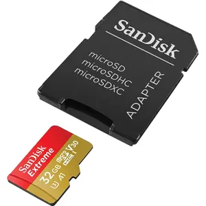 Cartão de memória microSDHC 32GB U3 A1 V30 (100/60 MB/s) + Adaptador SD