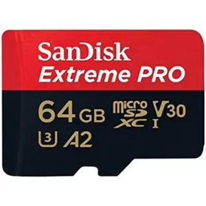 Cartão de memória microSDXC 64GB U3 A2 V30 (200/90 MB/s) + Adaptador SD