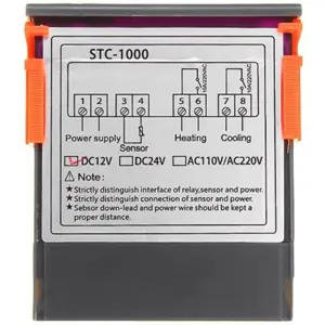 Termostato digital 12VDC (-50..110ºC) c/ besouro e sonda NTC