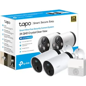 Sistema de Videovigilância c/ Hub e duas câmaras IP (Wi-Fi) 2K QHD IR 15m c/ bateria - IP65