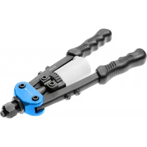 Alicate de rebites profissional 250mm c/ reservatório para rebites 2.4mm / 3.2mm / 4.0mm / 4.8mm