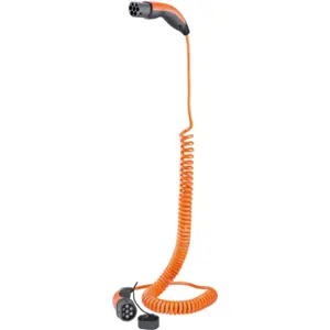 Cabo de carregamento em espiral trifásico para carro elétrico - Tipo2 20A (11kW) - IP55 - 5m